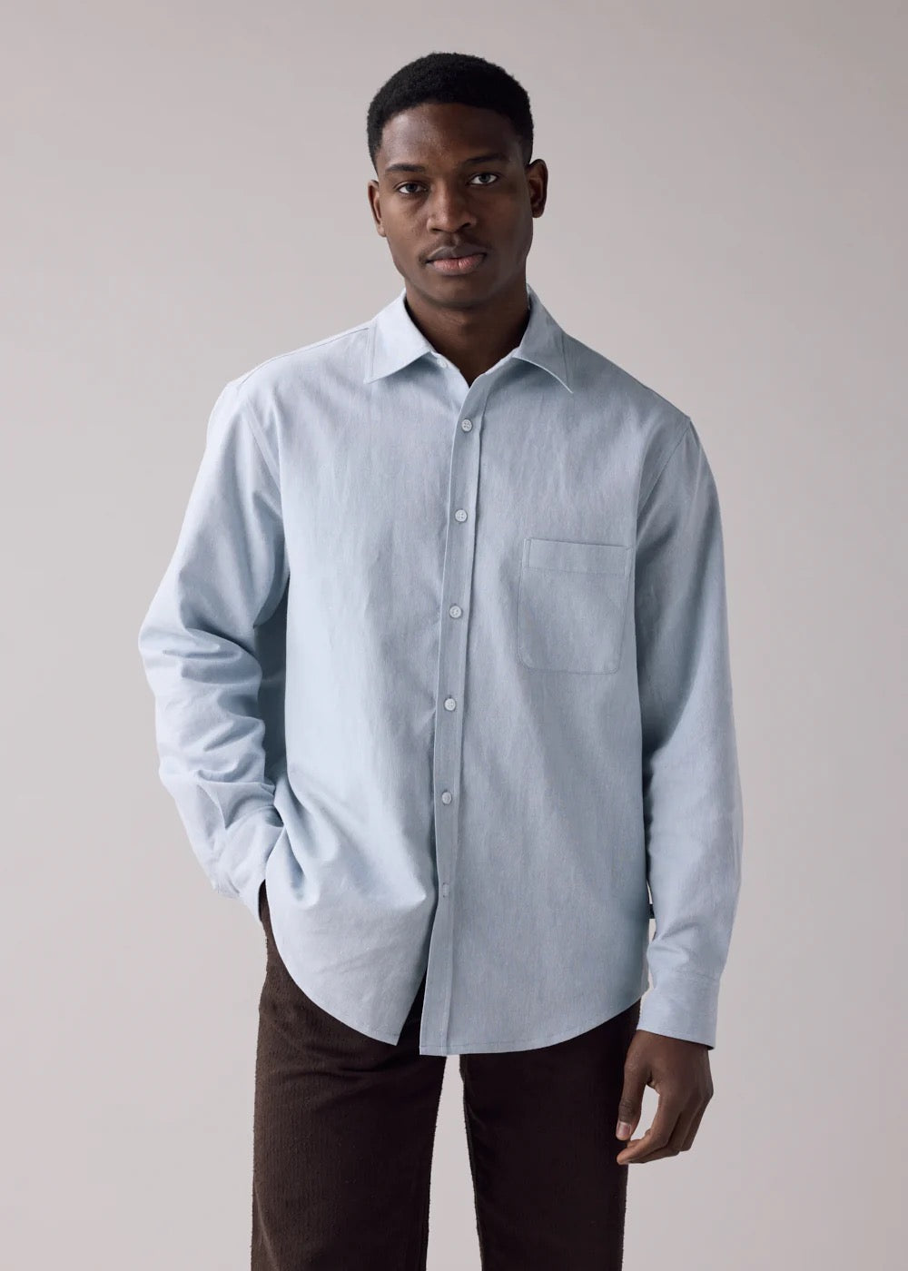 SS25 - Anián - The Haro Shirt L/S in Sky - front 1