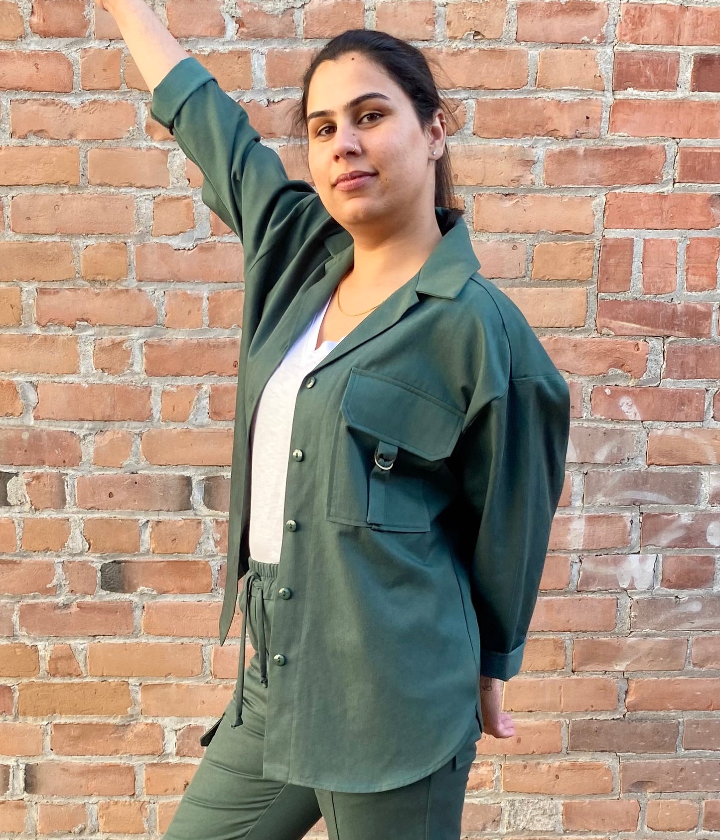SS25 - Cokluch - Iryna Top in Tyler Twill Eden - front 4