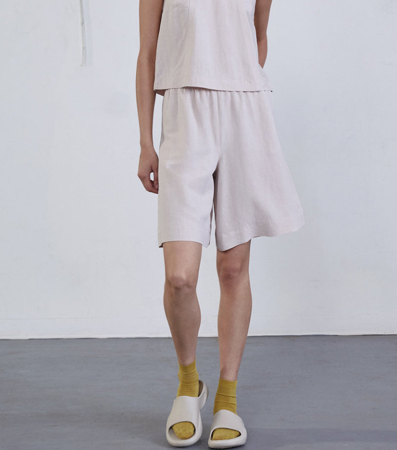 SS25 - Dagg and Stacey - Bellamy Short in Oyster - front 1