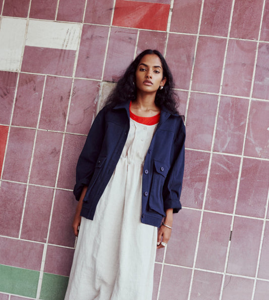 SS25 - Eve Gravel - Bomber Jacket Daynight in Marine - front photo 1