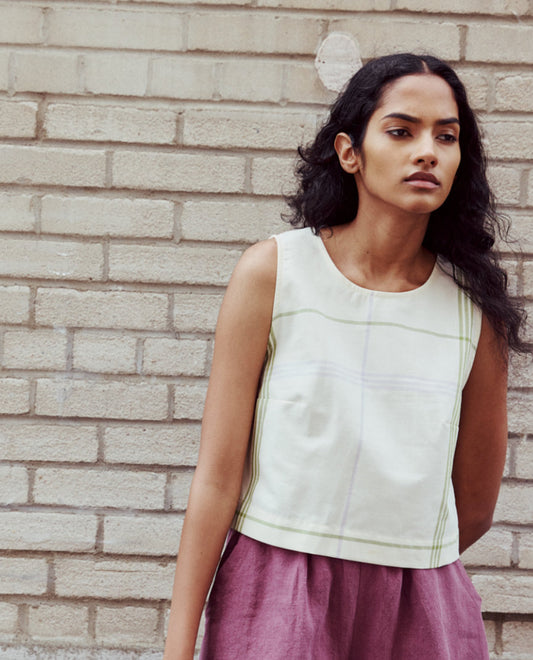 SS25 - Eve Gravel - Henderson Top in Summer Tartan - front photo 2