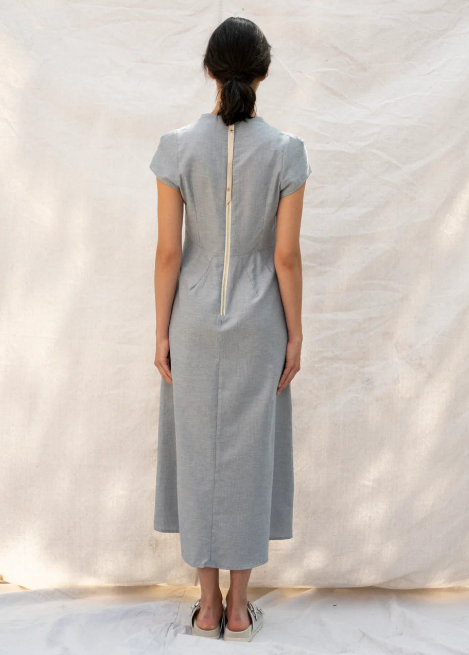 SS25 - bodybag by Jude - Impanema Dress in Blue Stripe Cotton - back 3