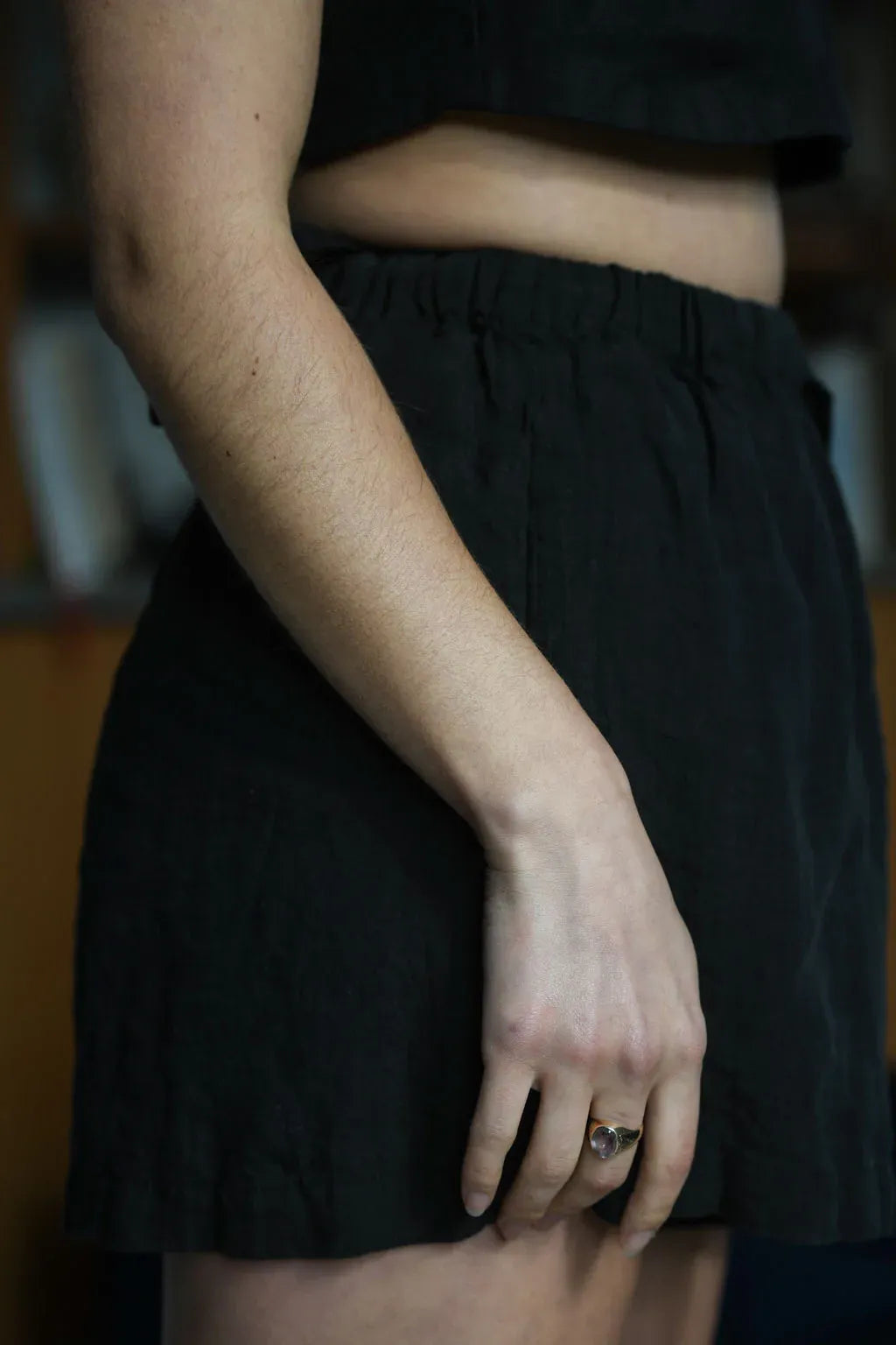 Shelter June Linen Short in Black