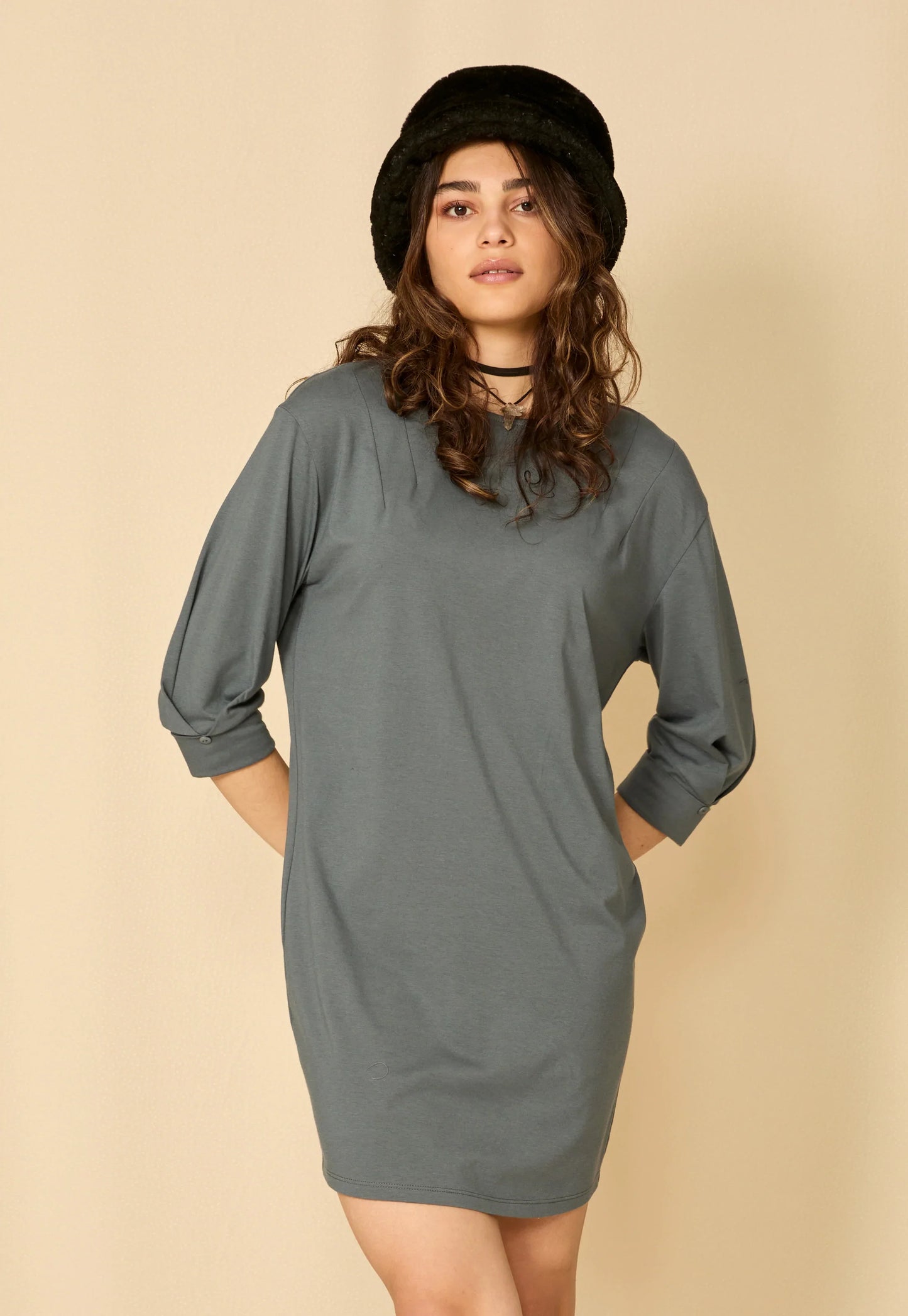 Talk to Me Tunic in Steel Blue