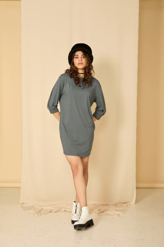 Talk to Me Tunic in Steel Blue