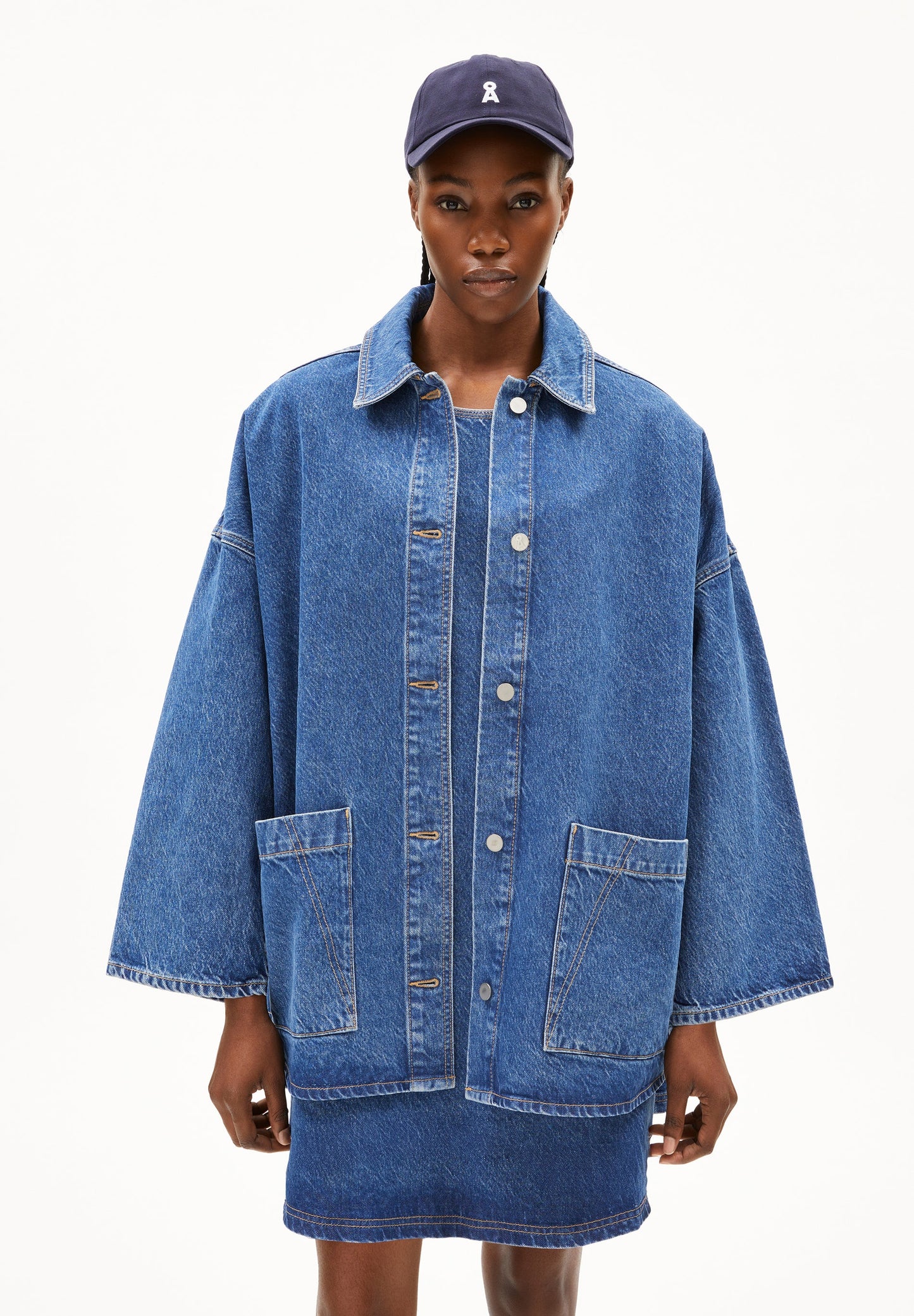 ARMEDANGELS Canada Oversized Denim Jacket in Blue with Front Pockets and Casual Style in Canada