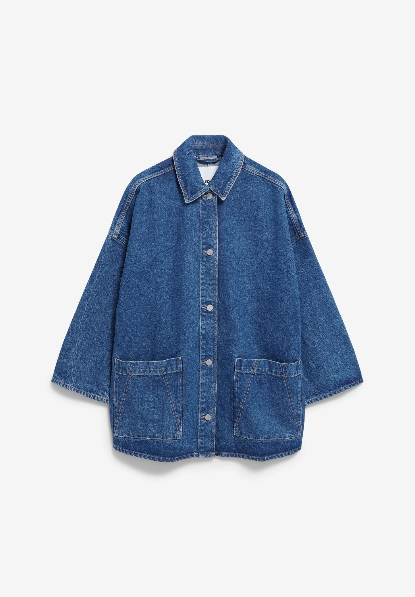 ARMEDANGELS Canada oversized denim jacket with large front pockets and a classic design