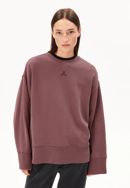 ARMEDANGELS Canada oversized sweatshirt in muted purple with a simple logo for a casual look in Kelowna