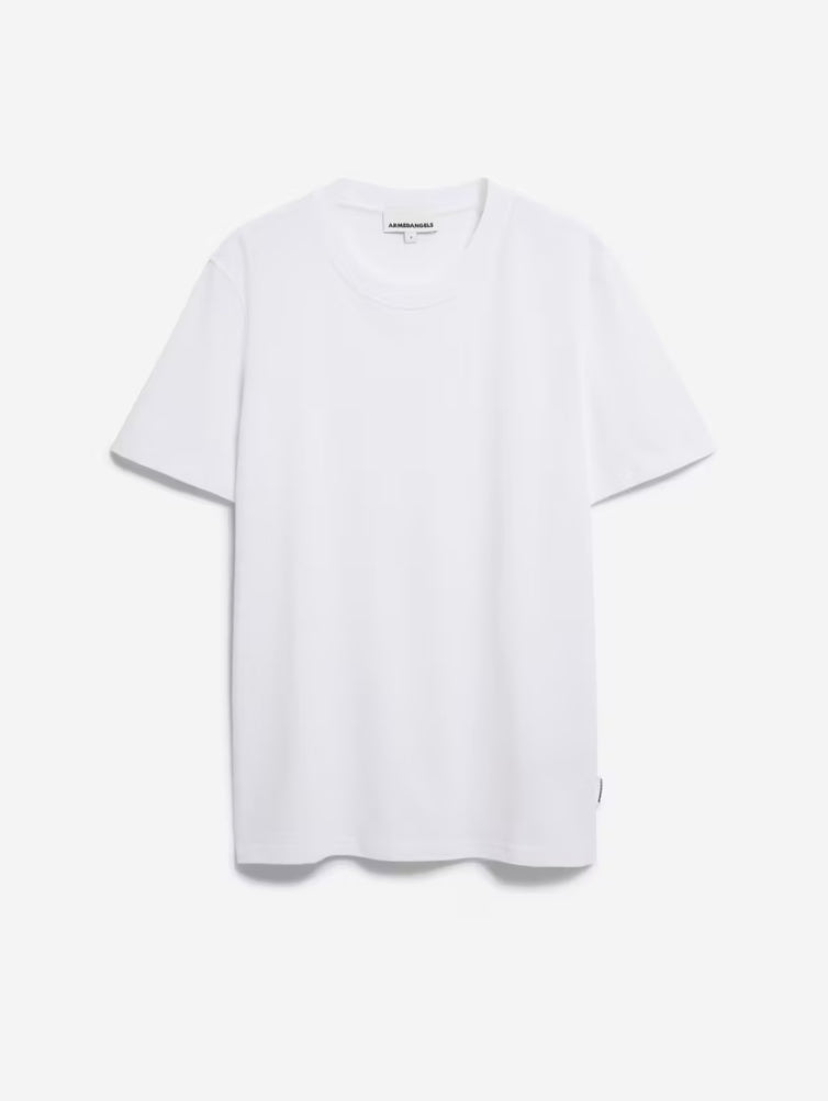 ARMEDANGELS Canada MAARKOS White T-shirt plain white t-shirt with short sleeves and crew neckline for casual wear in Kelowna
