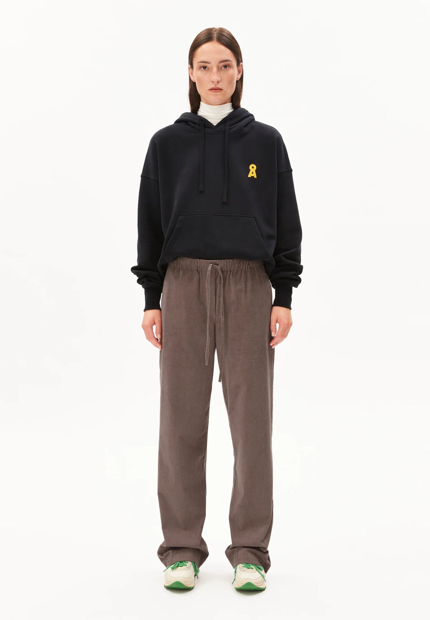 ARMEDANGELS Canada women's corduroy pants in walnut with a relaxed fit and drawstring waistband in Kelowna