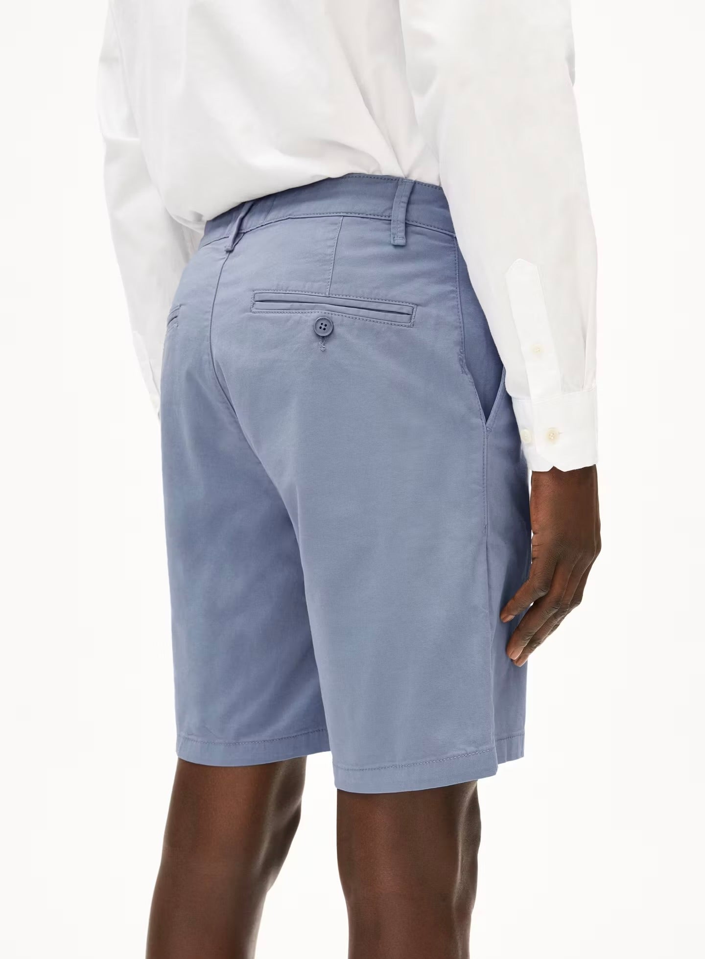 SS24 - AEMEDANGELS - Daalos Shorts in Blue Stone - on model side 2