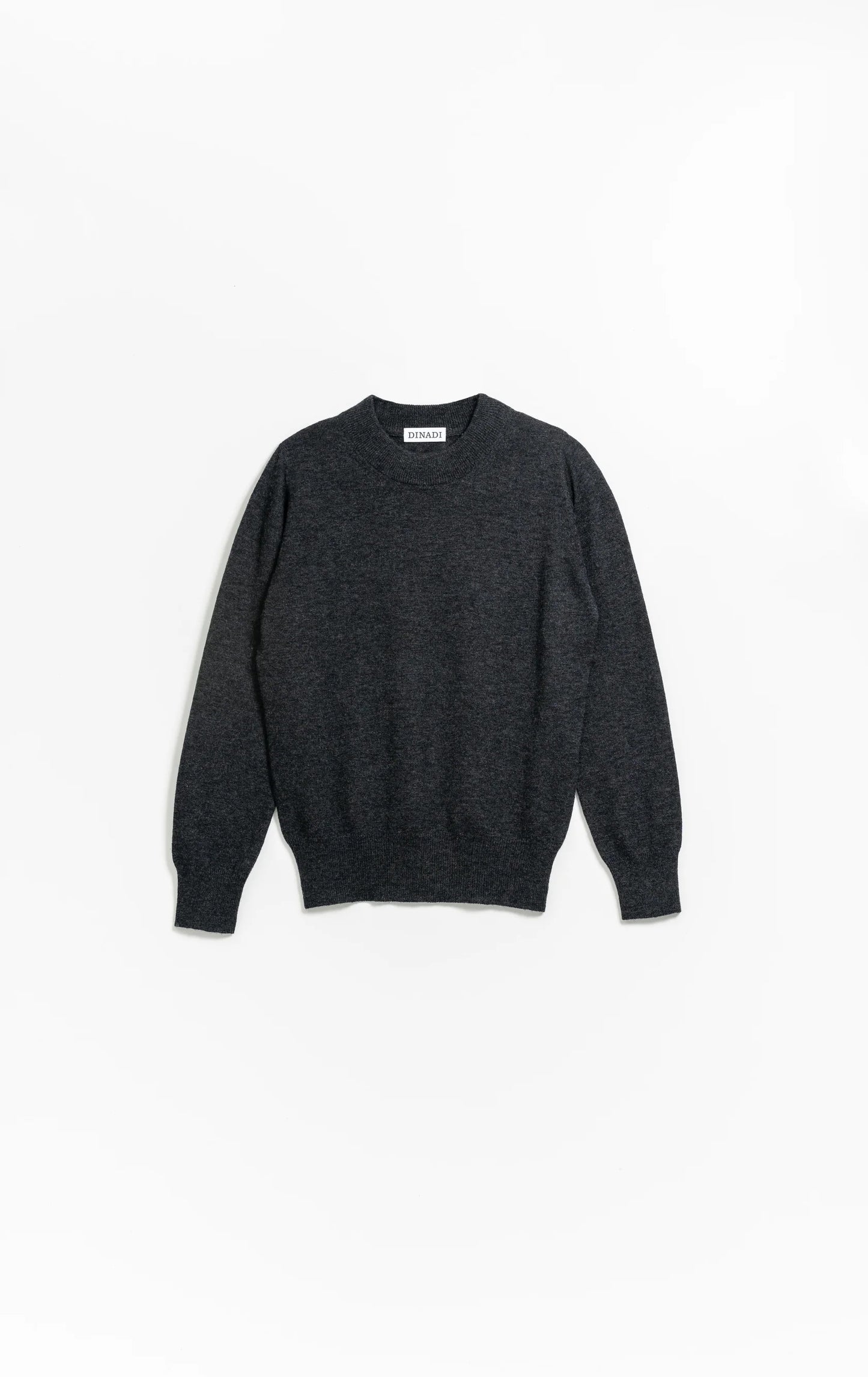 Dinadi women's merino wool sweater in dark gray with long sleeves and a simple design in Kelowna and Canada