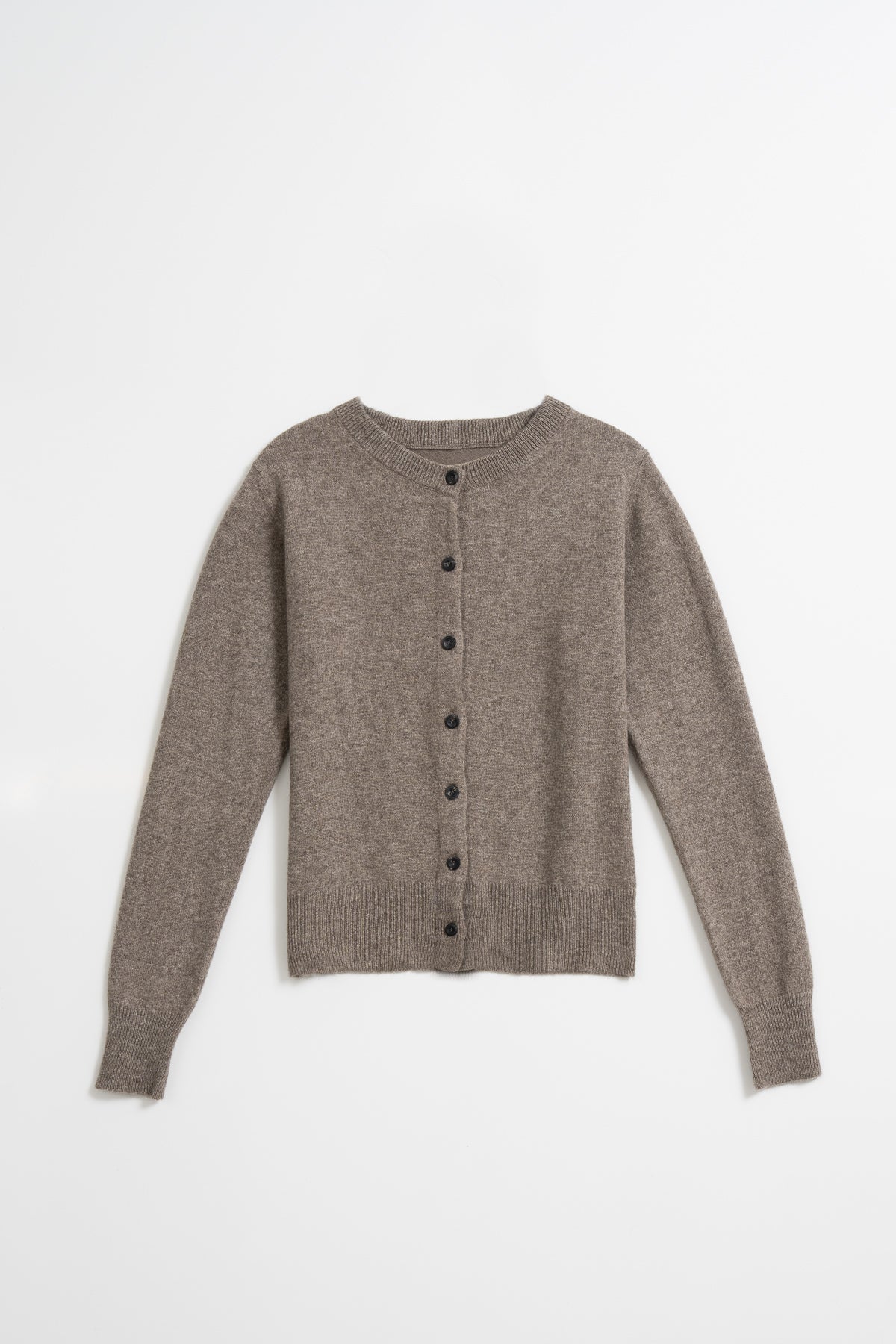 Dinadi cozy brown cardigan featuring button closure and long sleeves for a relaxed fit in Kelowna and Canada