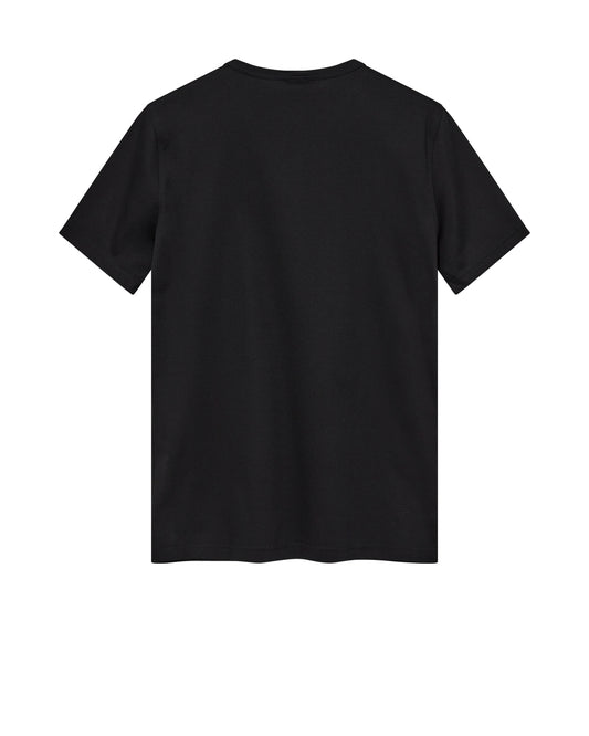 Mos Mosh Gallery organic black t-shirt for men and women back view plain crew neck short sleeve unisex