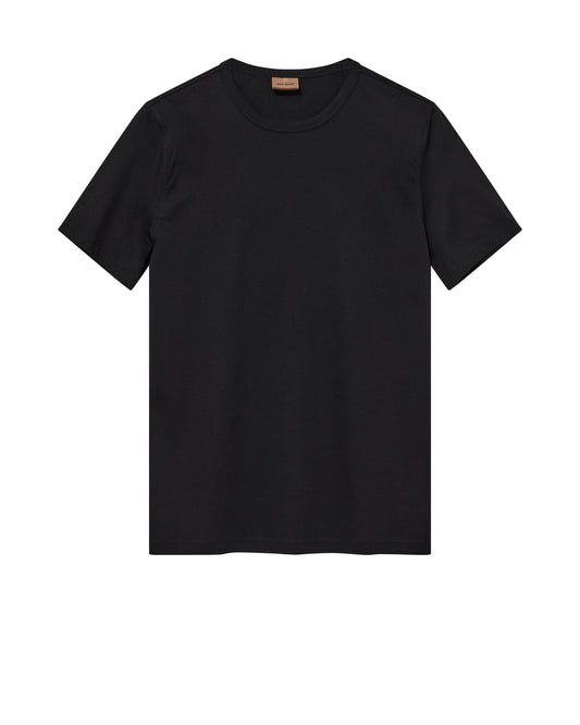 Mos Mosh Gallery organic black t-shirt for men and women plain crew neck short sleeve tee