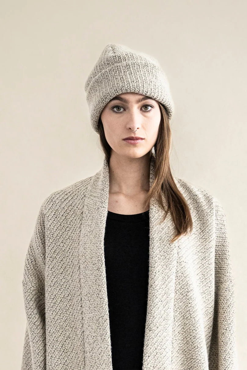 BodyBag by Jude stylish beige toque made from soft knit fabric for cozy warmth