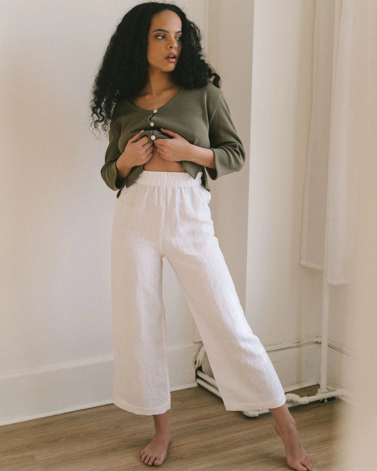 Harly Jae - SS24 - Aura Pants in Salt Linen - on model front 6