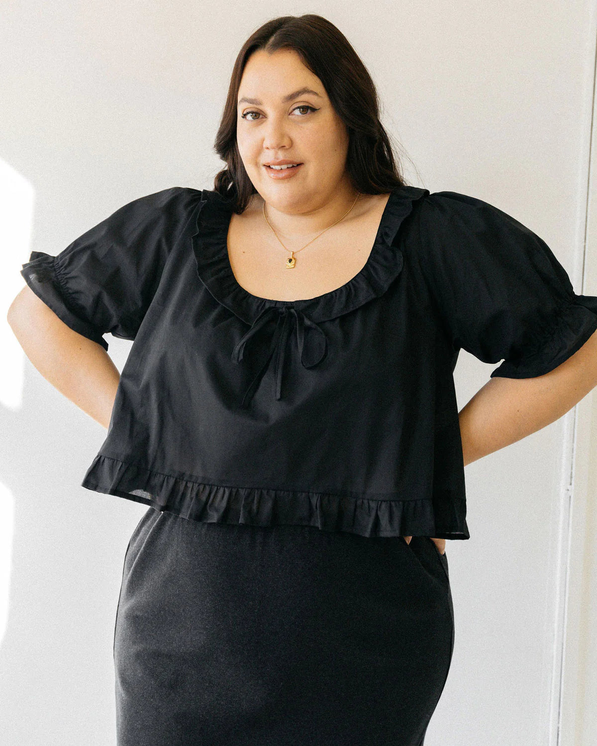 Harly Jae Doll Blouse in Black Fall23/24