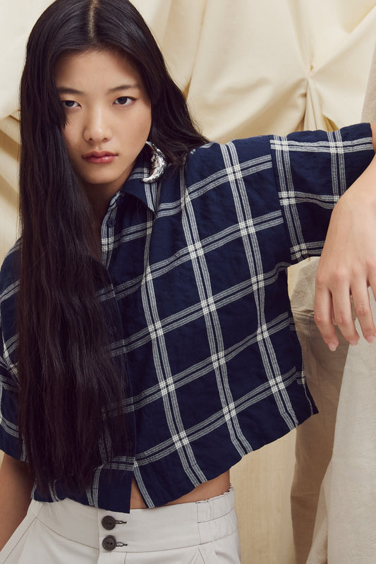 Jetta Shirt in Marine/Crème