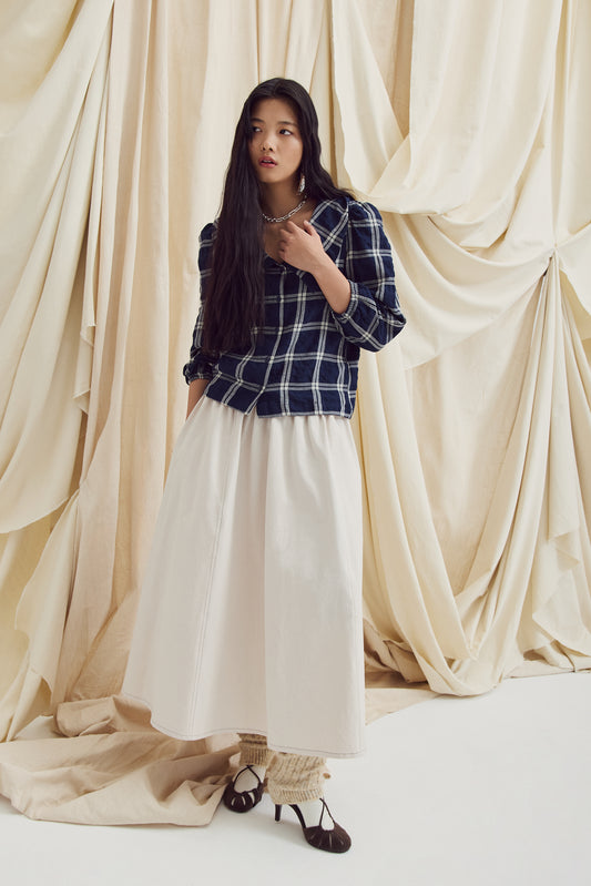 Lucila Top in Marine/Crème