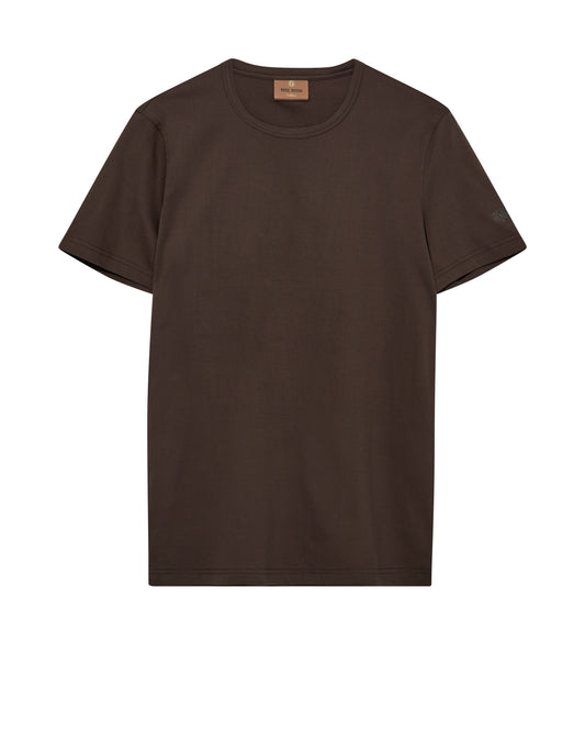 Mos Mosh Gallery organic chocolate brown t-shirt crew neck short sleeve classic cotton tee in Kelowna