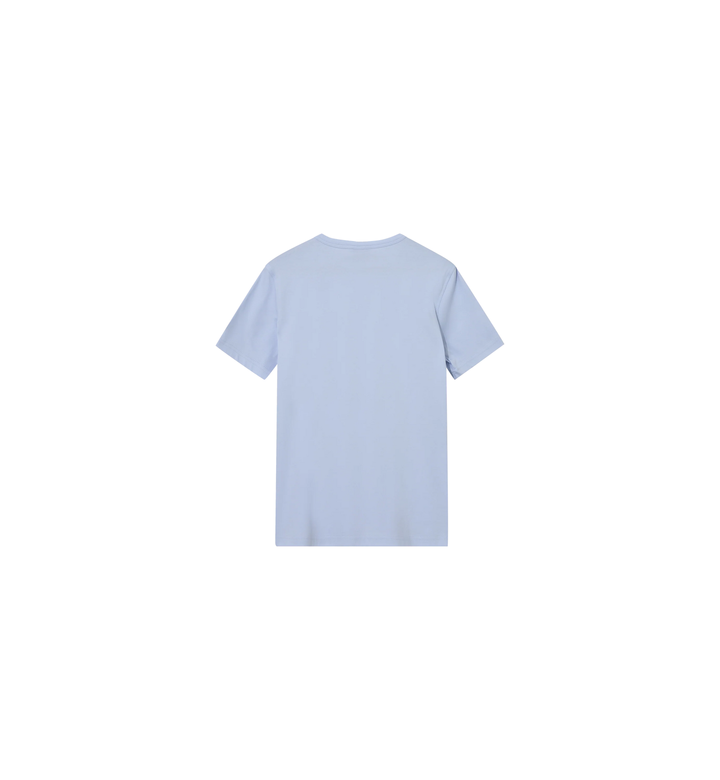 Mos Mosh Gallery mens organic light blue t-shirt back view crew neck short sleeve relaxed fit casual in Kelowna