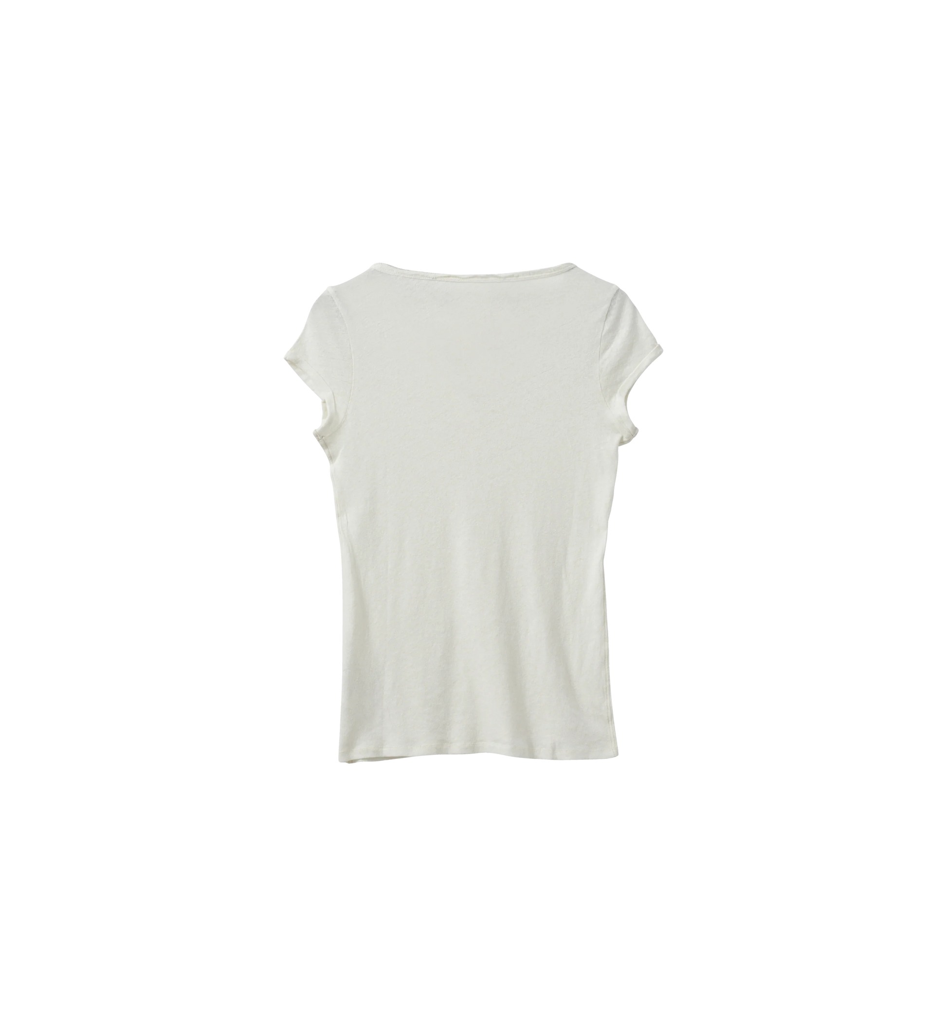 MOS MOSH Canada white cap sleeve t-shirt cotton linen back view in Kelowna