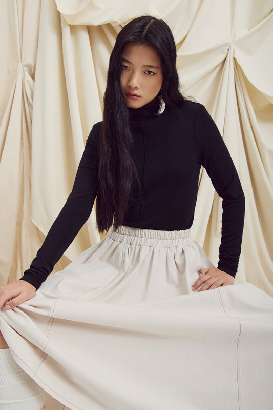 Orphée Top in Noir - Black