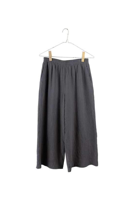 Organic Wide Gauze Pant in Charcoal
