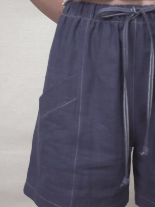 Maia Shorts in Dusty Blue