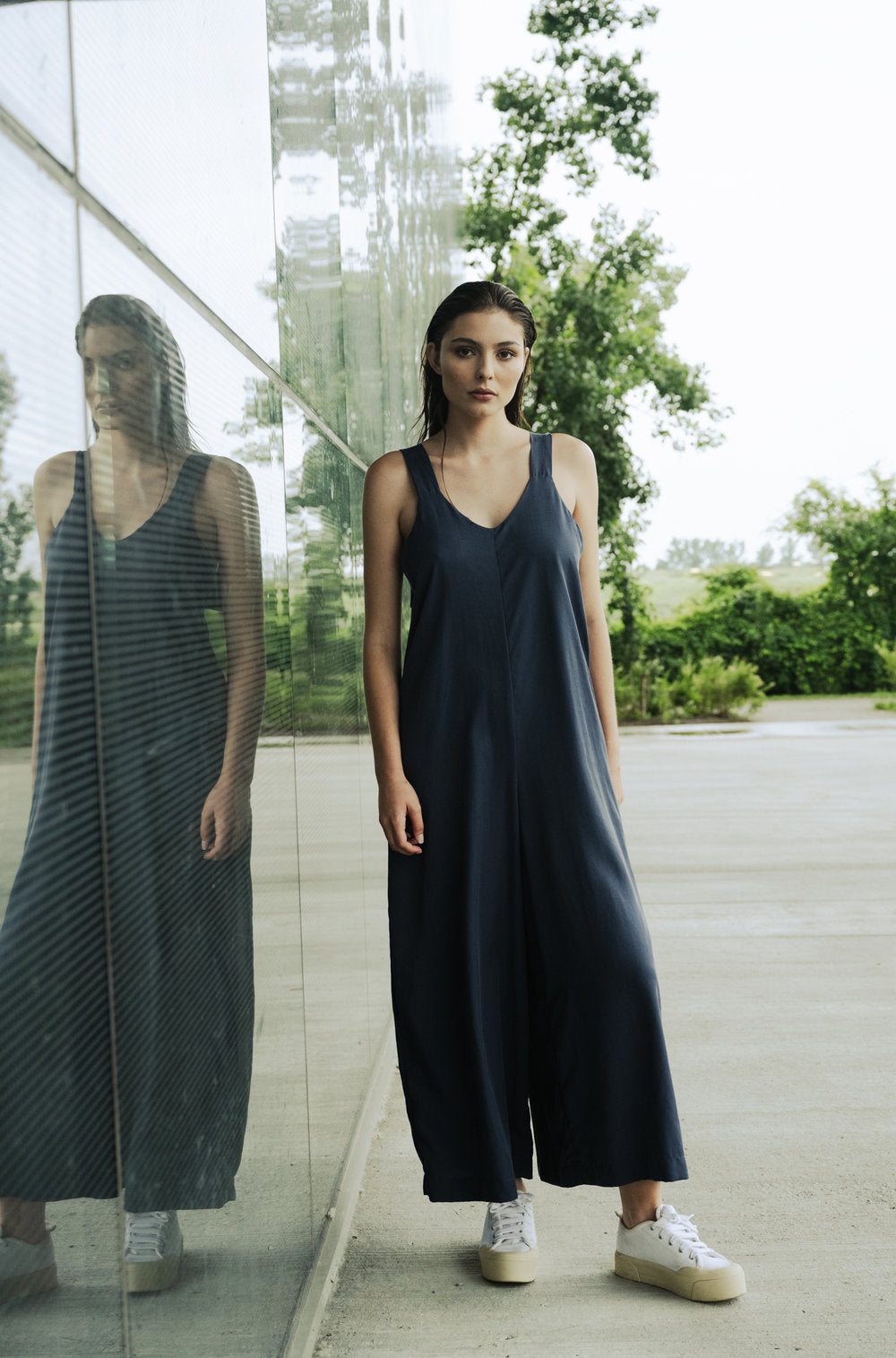 Bodybag by Jude - SS24 - Santa Clara Jumpsuit in Navy Tencel - front 1