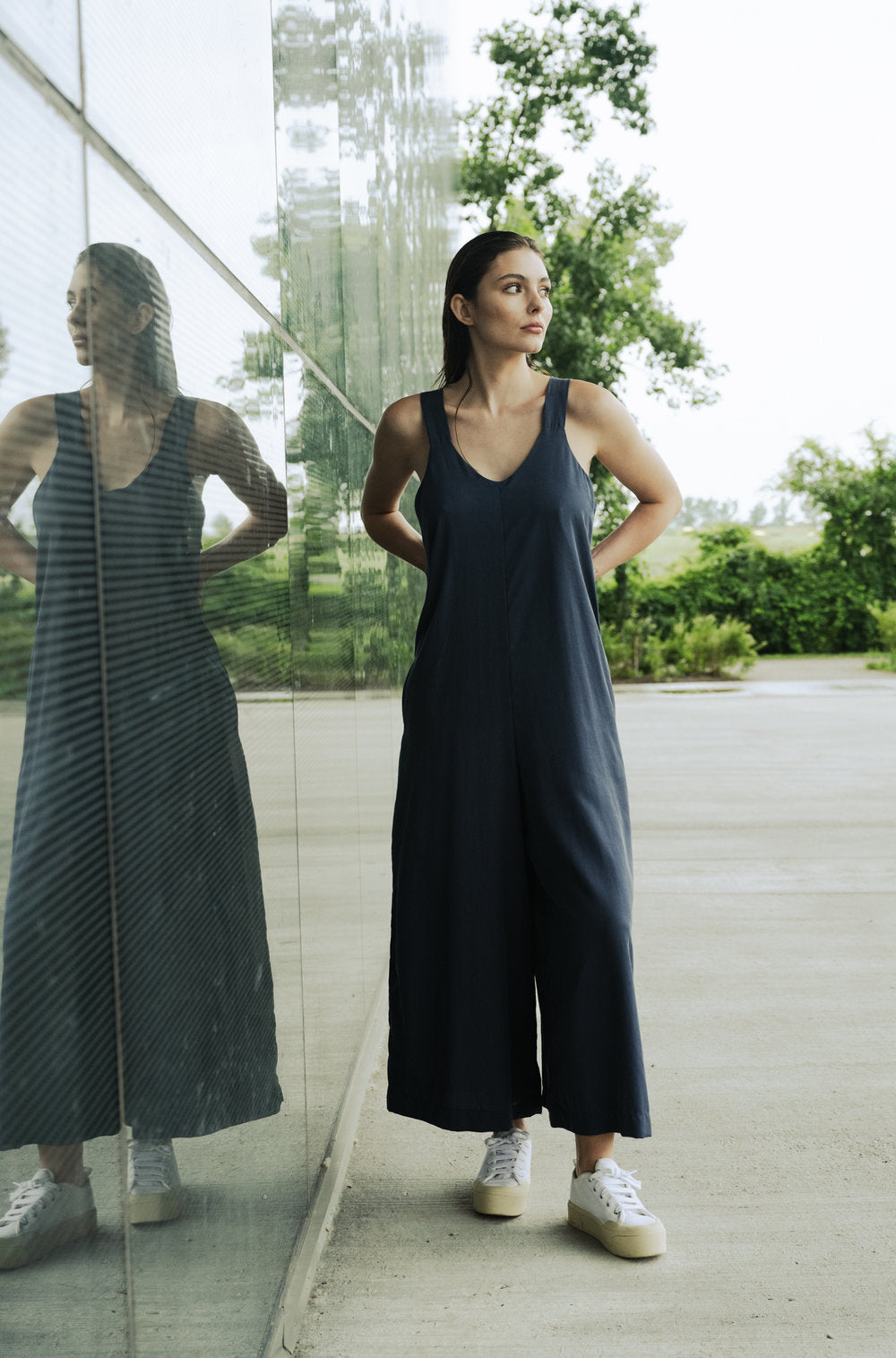 Bodybag by Jude - SS24 - Santa Clara Jumpsuit in Navy Tencel - front 5