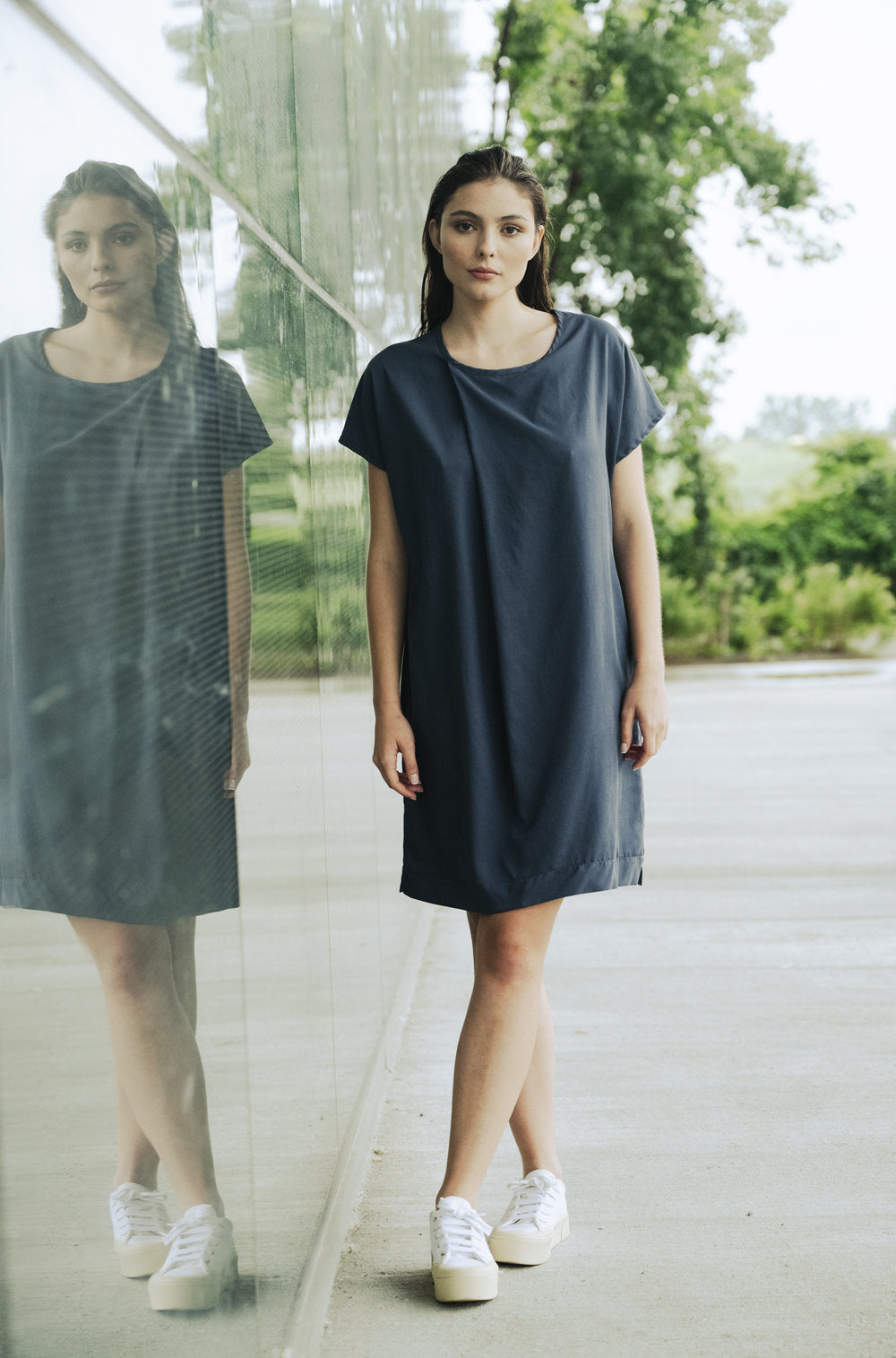 Bodybag by Jude - SS24 - SS24 - Maya Bay Dress in Navy Tencel - front 1