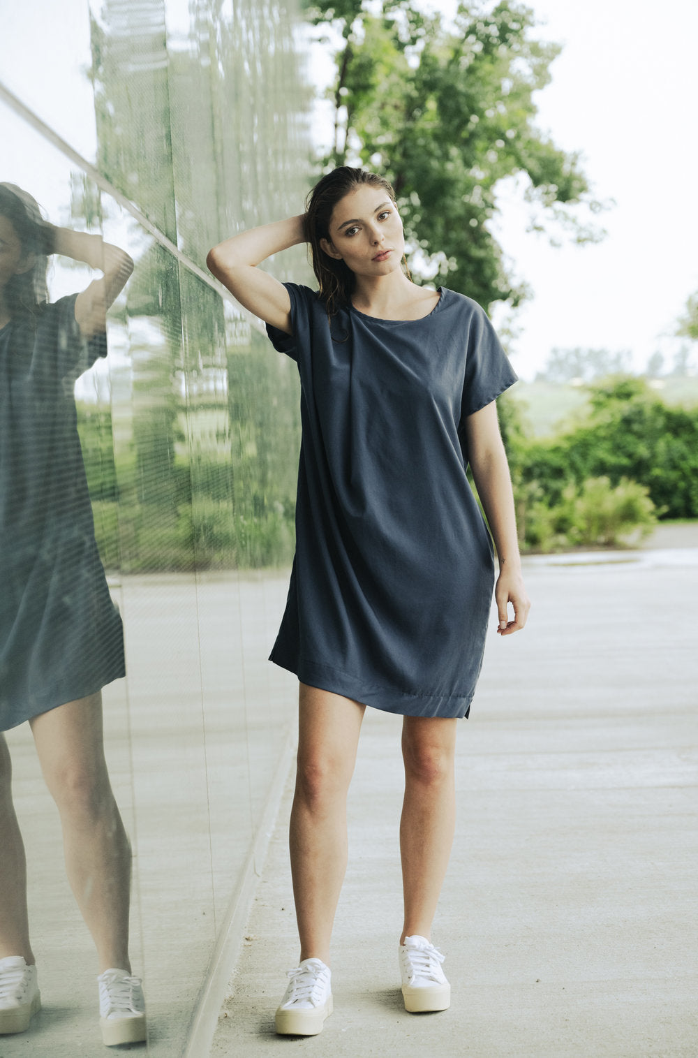 Bodybag by Jude - SS24 - SS24 - Maya Bay Dress in Navy Tencel - front 3