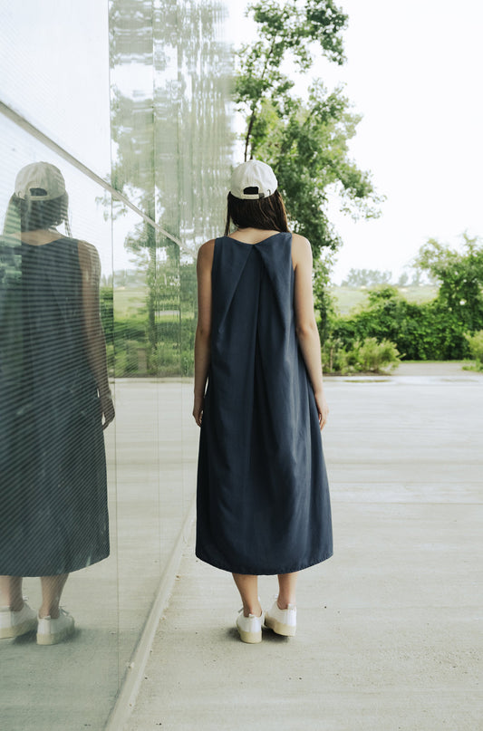 Bodybag by Jude - SS24 - SS24 - Cassis Dress in Navy Tencel - Back 2