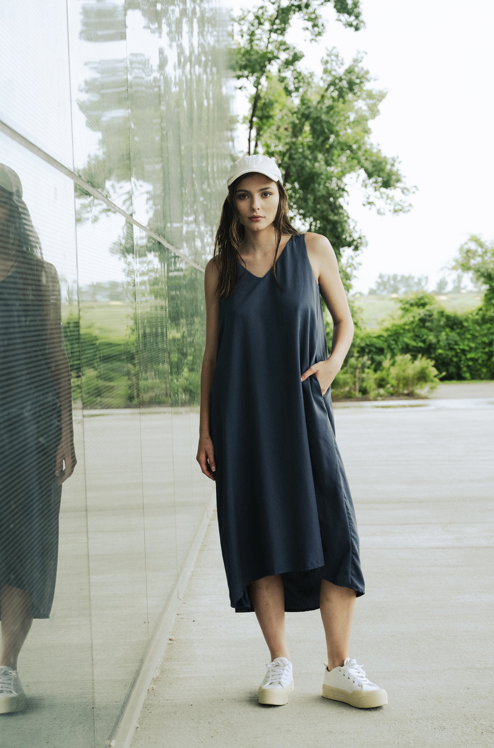 Bodybag by Jude - SS24 - SS24 - Cassis Dress in Navy Tencel - Front 1