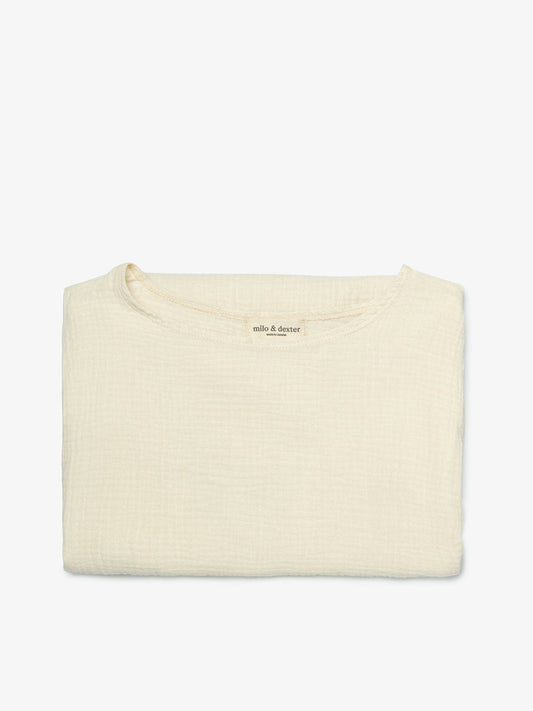 Milo & Dexter - SS24 - Natural Wine Shirt in Natural  - folded display 2