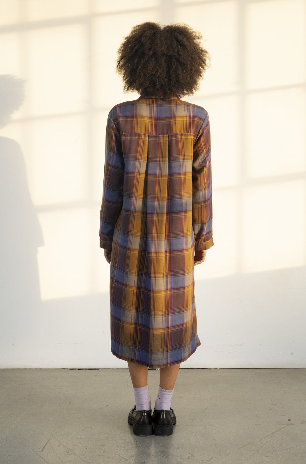 Bodybag by Jude - FW24 - Oran Shirt Dress in Plaid Fitzgerald - on model back 3
