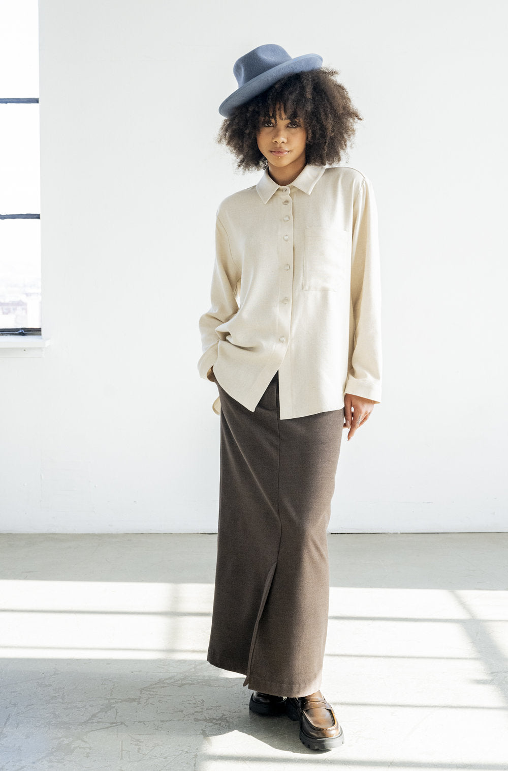 Bodybag by Jude - FW24 - Douglas Shirt in Natural - on model front 3