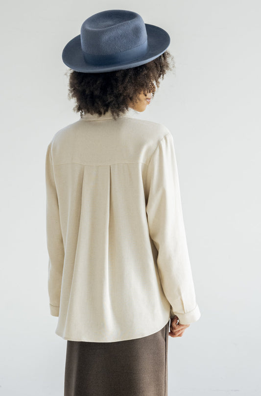 Bodybag by Jude - FW24 - Douglas Shirt in Natural - on model back 2
