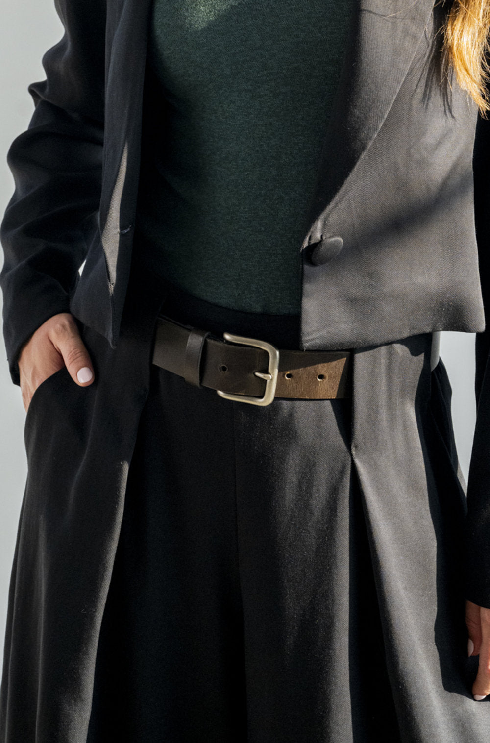 Bodybag by Jude - FW24 - Nancy Pant in Black - on model front close up 2