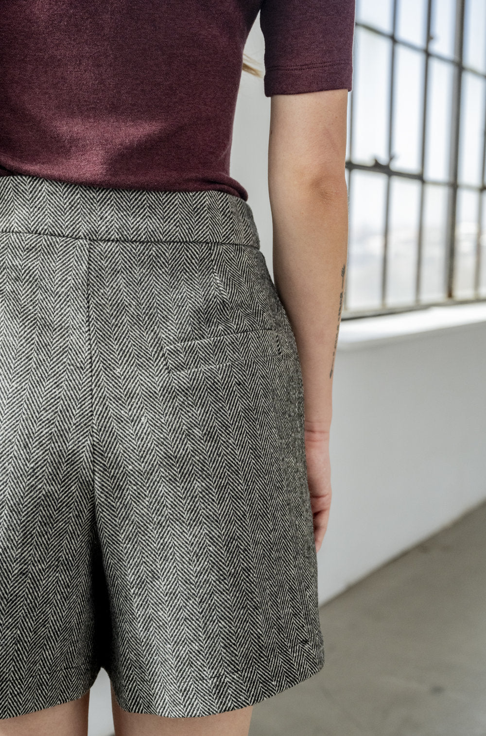 Bodybag by Jude - FW24 - Lewis Short in Herringbone - On model back 2