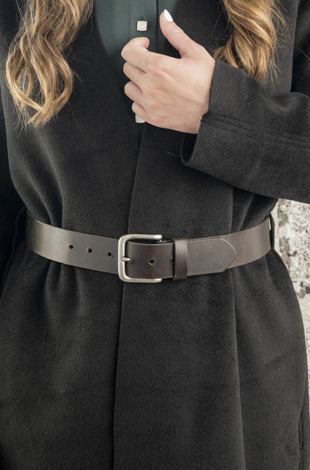 Bodybag by Jude - FW24 - Lewis Leather Belt in Brown - front on model 1