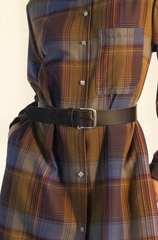 Bodybag by Jude - FW24 - Lewis Leather Belt in Brown - front on model 2