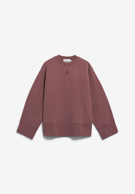 ARMEDANGELS Canada Oversized Brown Sweatshirt with Embroidered Logo for Comfortable Style