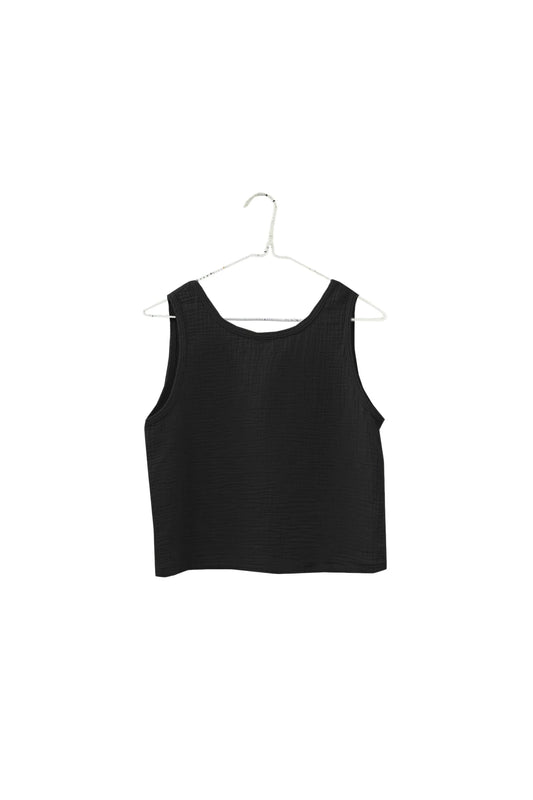 SS24 - It is Well L.A Organic Reversible Gauze Tank in Black