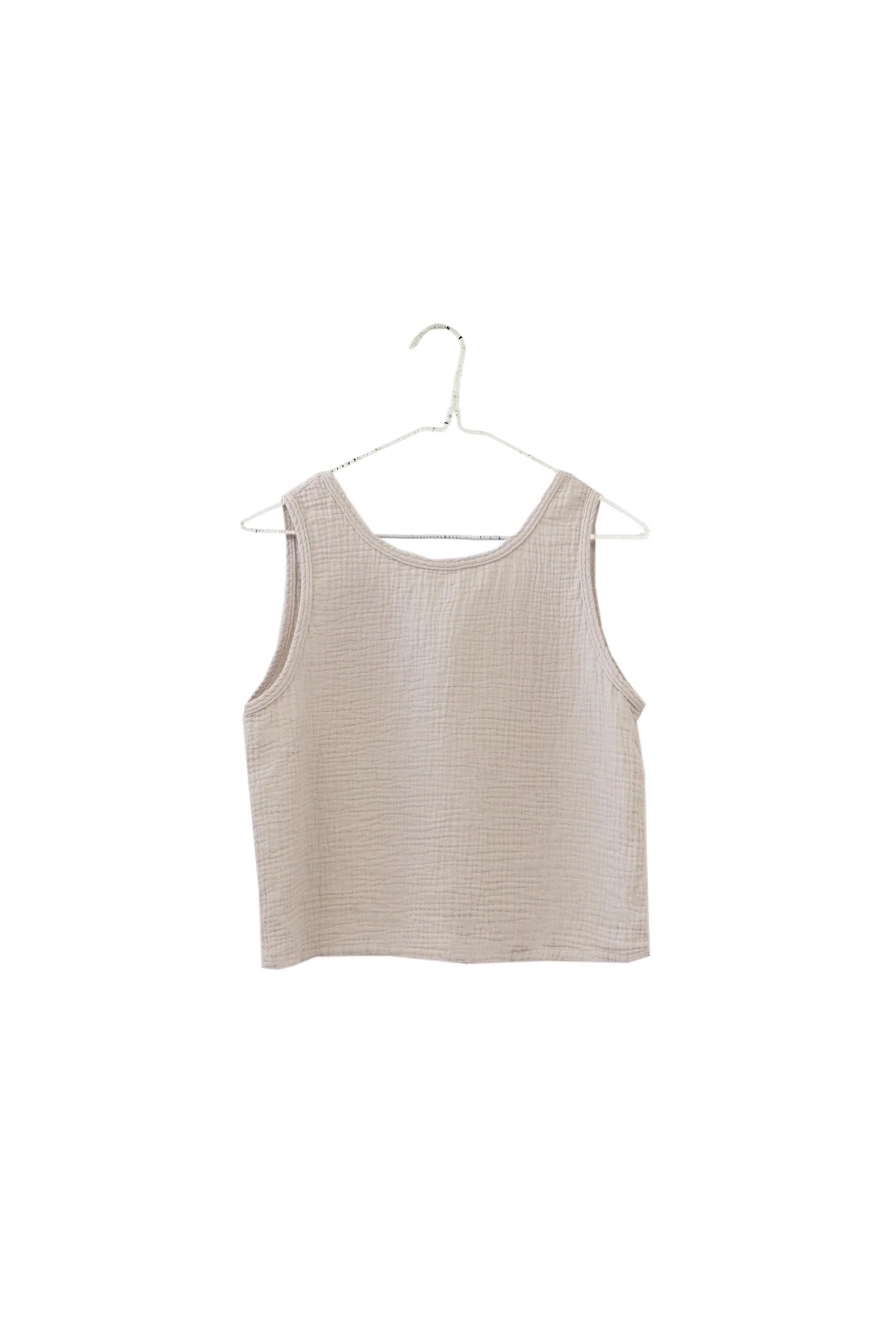 Organic Gauze Tank in Sand Beige