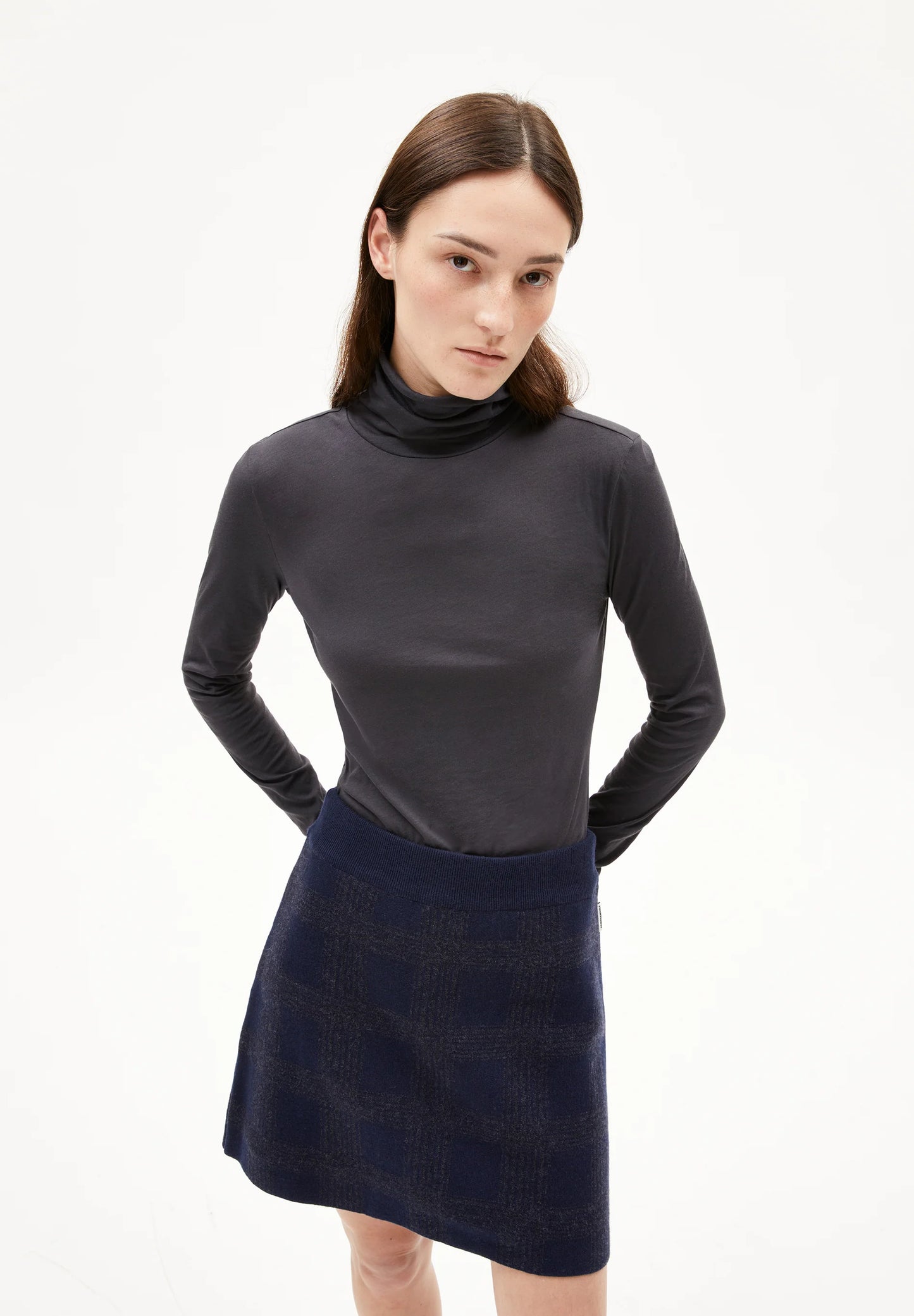 ARMEDANGELS Canada women's grey shirt with a turtleneck design, perfect for casual wear in Kelowna