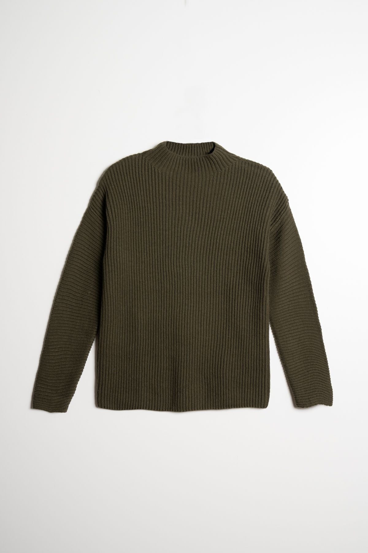 Merino Rib Sweater in Olive Green-Limited Sizes