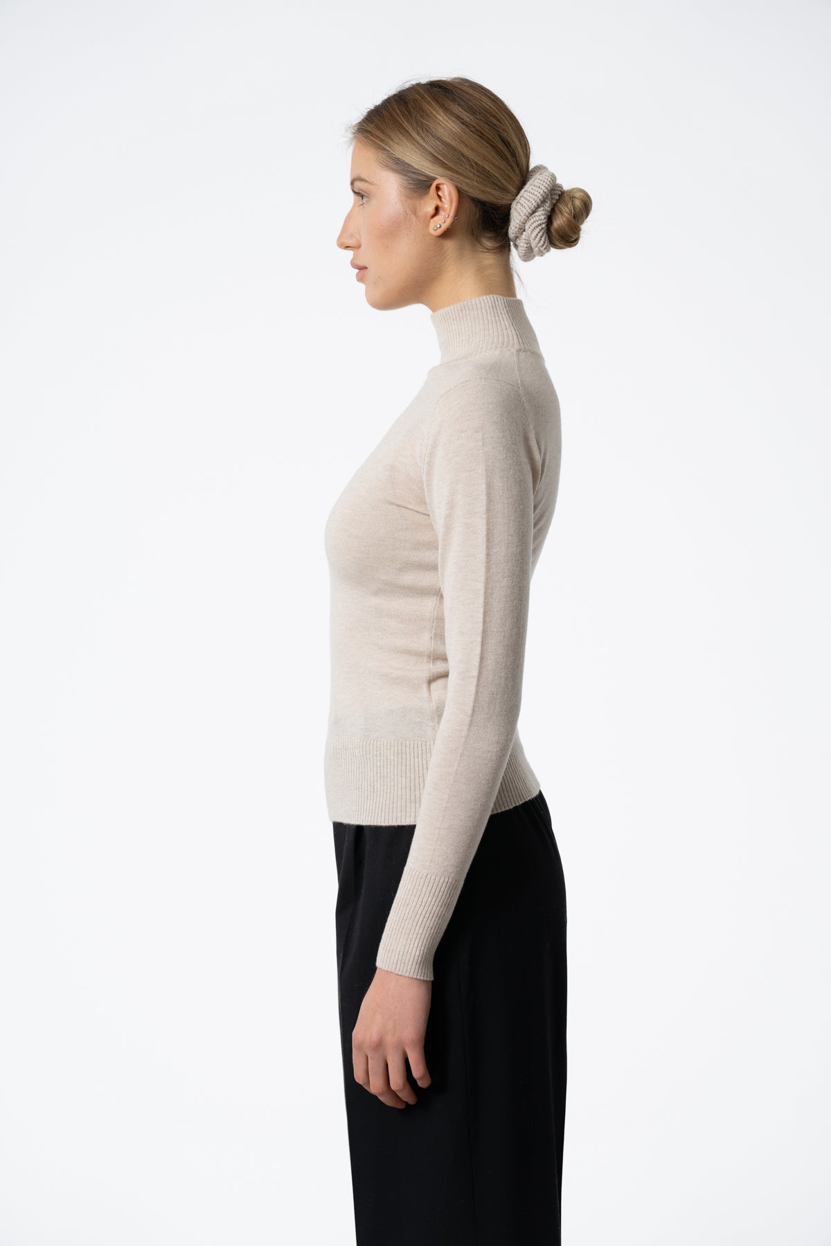 Merino Turtleneck in Almond
